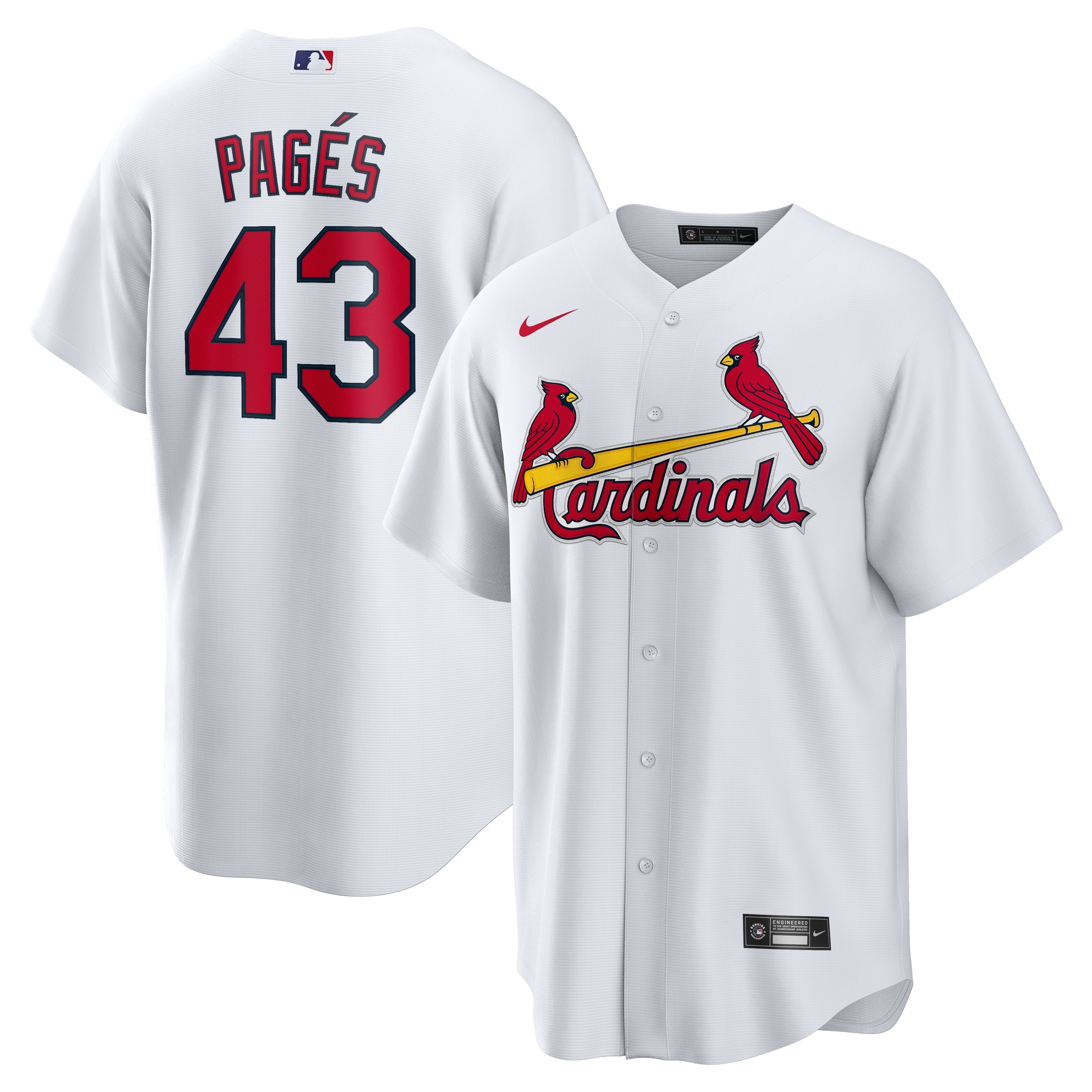 St. Louis Cardinals Pedro Pag?s White Home MLB Jersey Men's