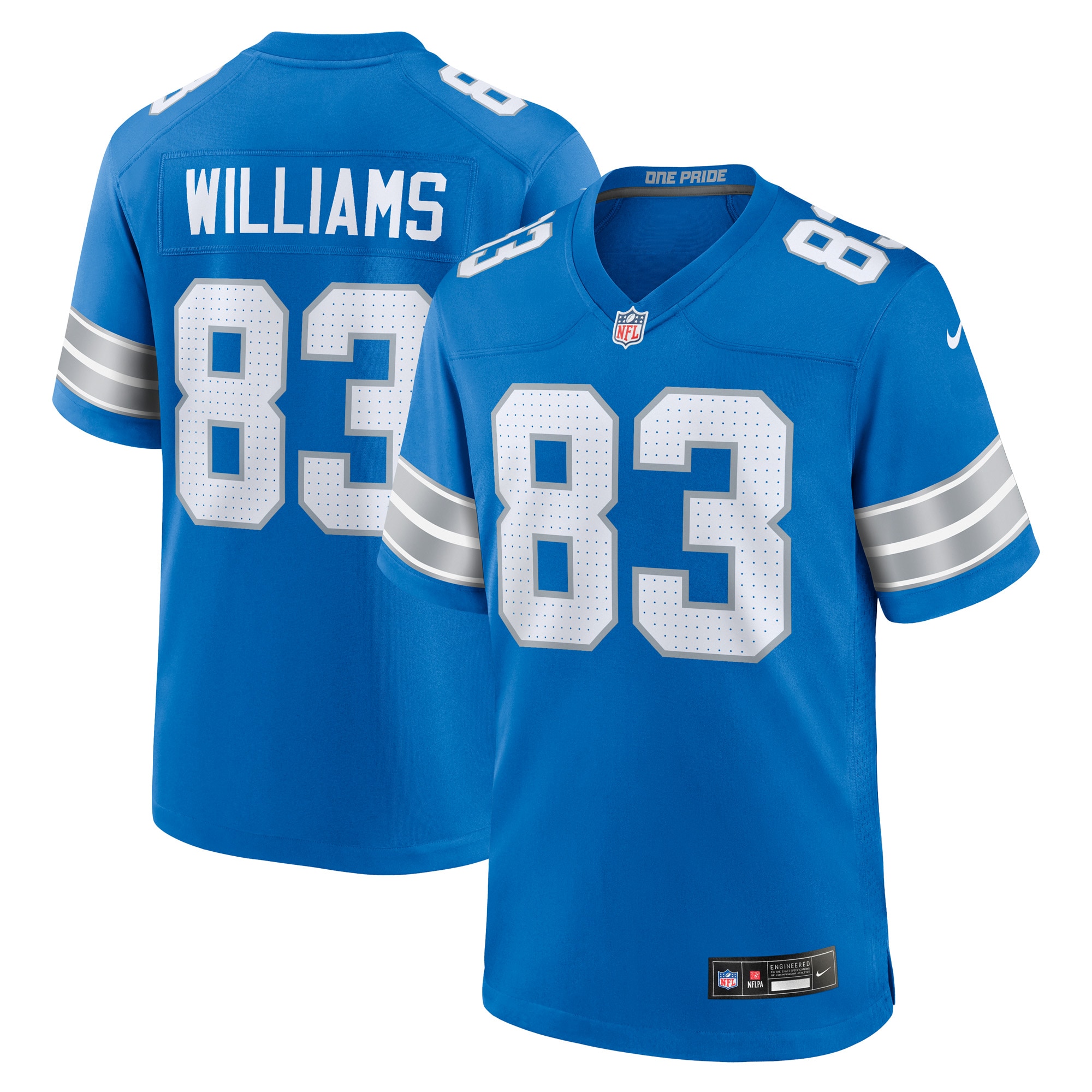 Detroit Lions Isaiah Williams Blue Game NFL Jersey Men's