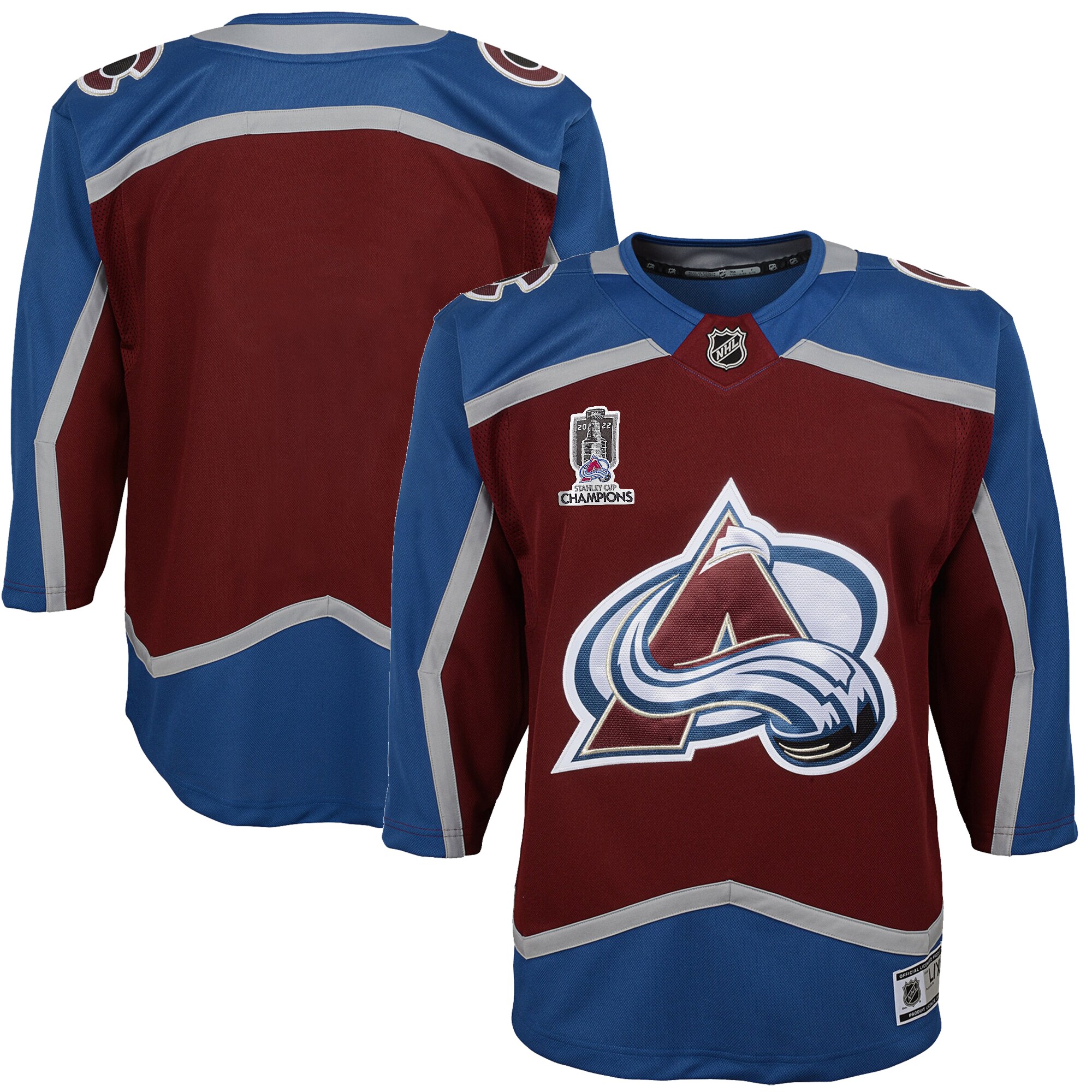 Colorado Avalanche Burgundy Home 2022 Stanley Cup Champions Premier NHL Jersey Youth