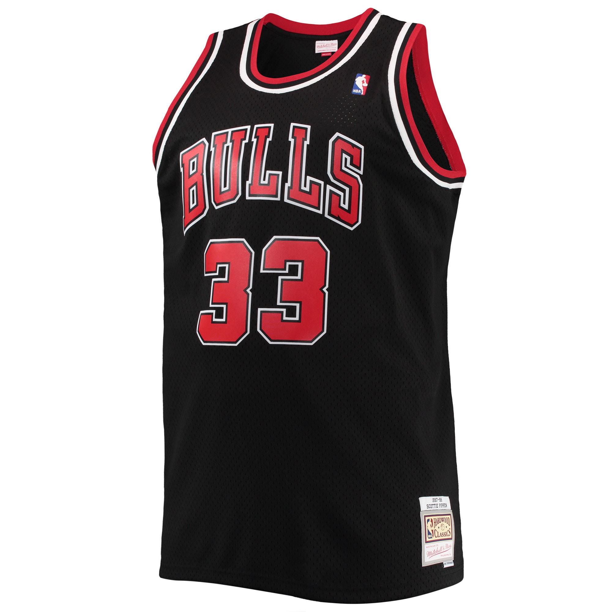 Mitchell Ness Scottie Pippen Black Chicago Bulls Big Tall Hardwood Classics Swingman NBA Jersey Men's