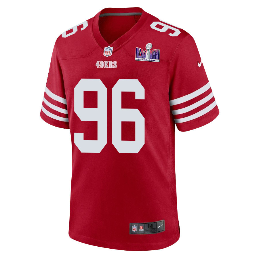 T.Y. McGill 96 San Francisco 49ers Super Bowl LVIII Patch Game Scarlet NFL Jersey Men's