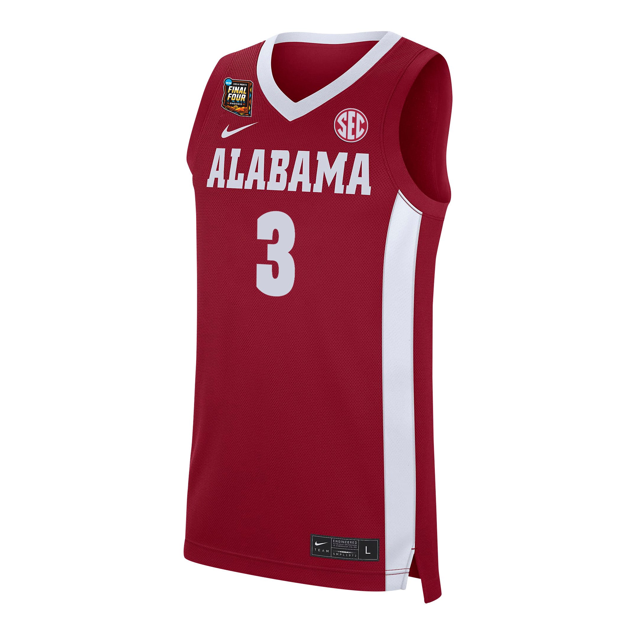 Rylan Griffen Alabama Crimson Tide 2024 Final Four Patch Re White NCAA Jersey Men's