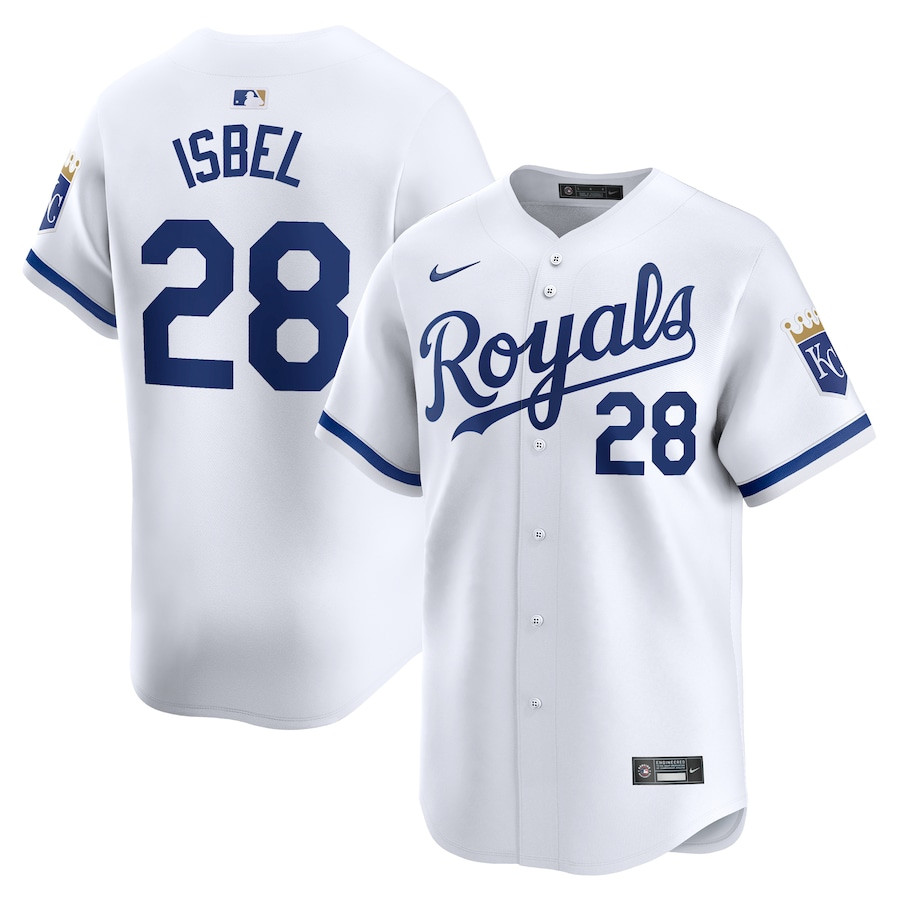 Kyle Isbel 28 Kansas City Royals Home Limited Player White MLB Jersey Men's