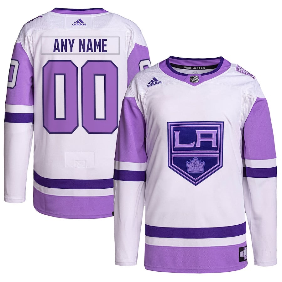 Los Angeles Kings Fights Cancer Primegreen Custom White/Purple NHL Jersey Men's