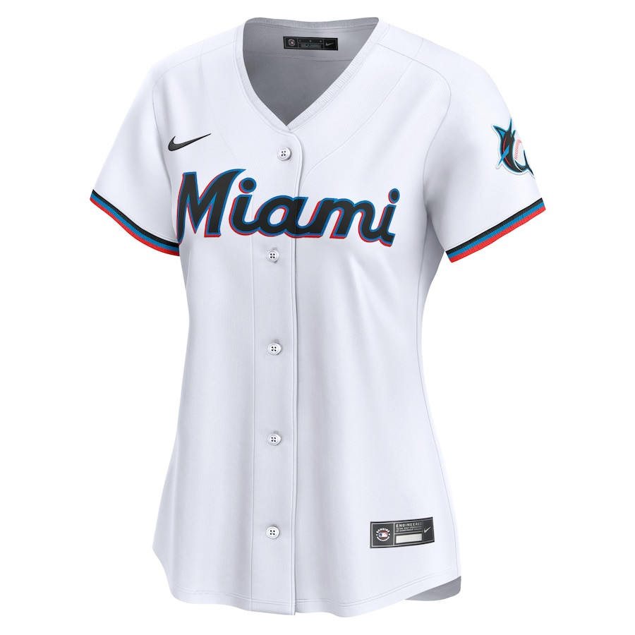 Miami Marlins Home Limited White MLB Jersey Women's