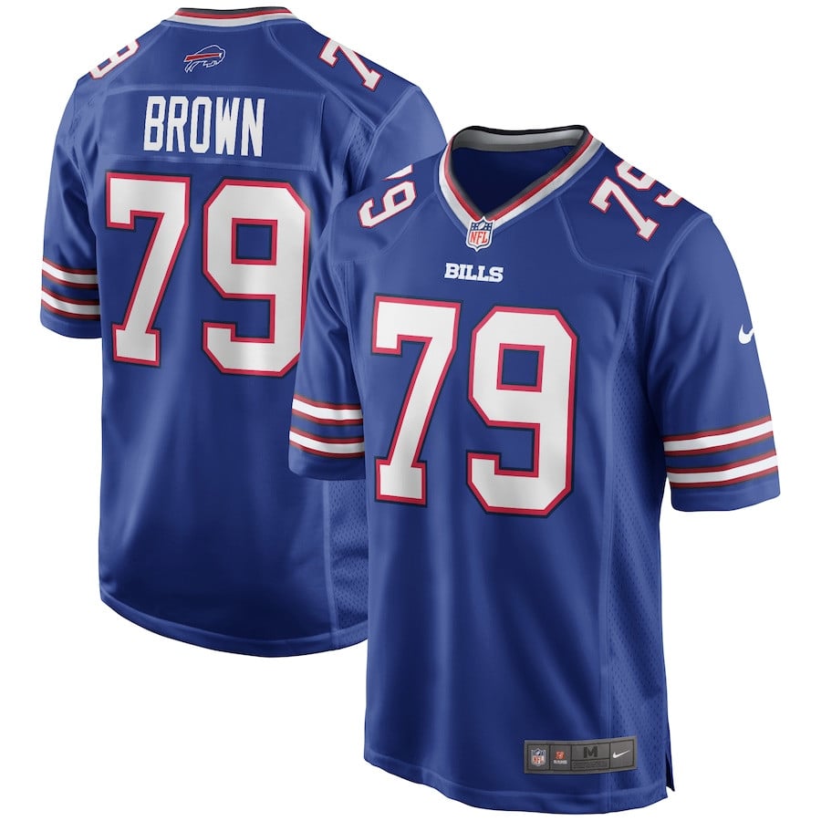 Ruben Brown 79 Buffalo Bills Game Retired Royal NFL Jersey Men's
