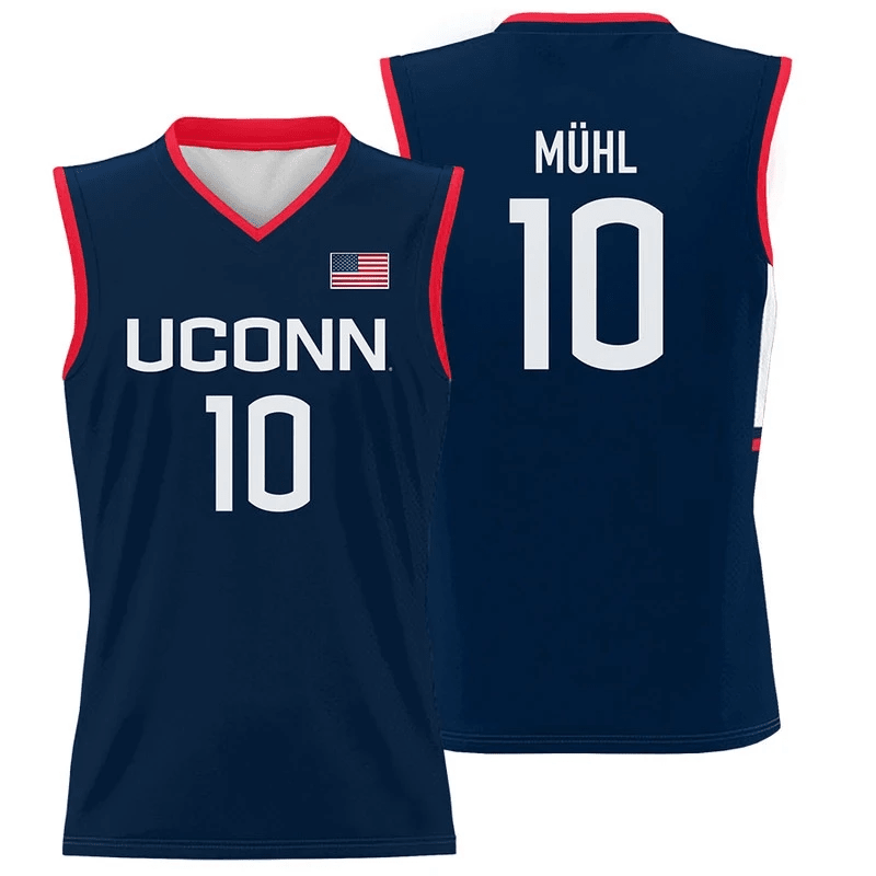 Nika M?hl #10 UConn Huskies Navy NCAA Jersey Men's