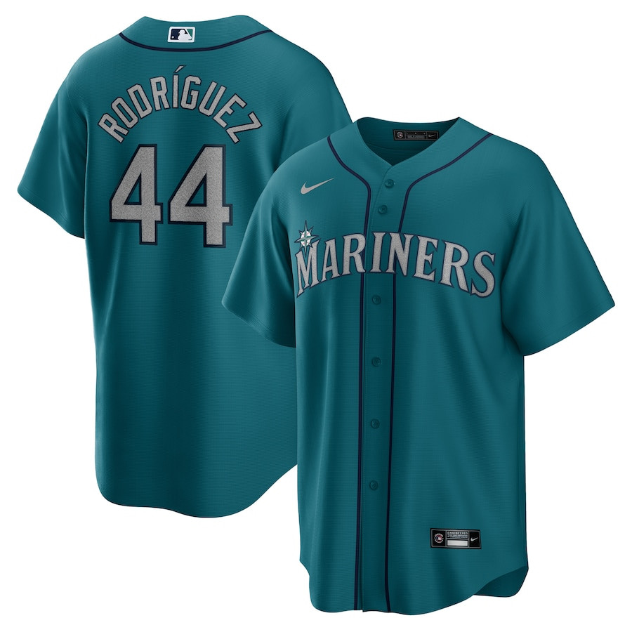 Julio Rodriguez 44 Seattle Mariners Player Aqua MLB Jersey Men's