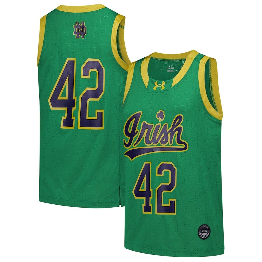 Notre Dame Fighting Irish Green #42 NCAA Jersey Men's