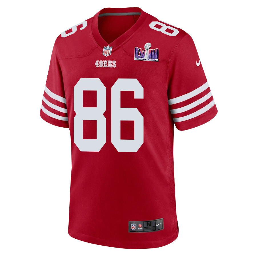 Tay Martin 86 San Francisco 49ers Super Bowl LVIII Patch Game Scarlet NFL Jersey Men's