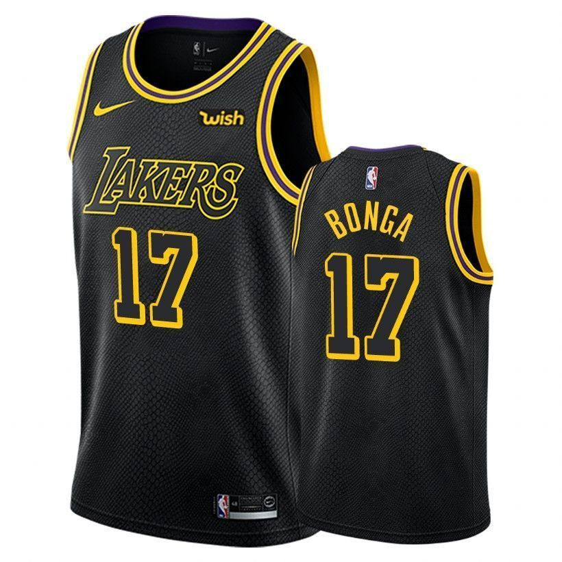 Los Angeles Lakers Isaac Bonga 17 City Black NBA Jersey Men's