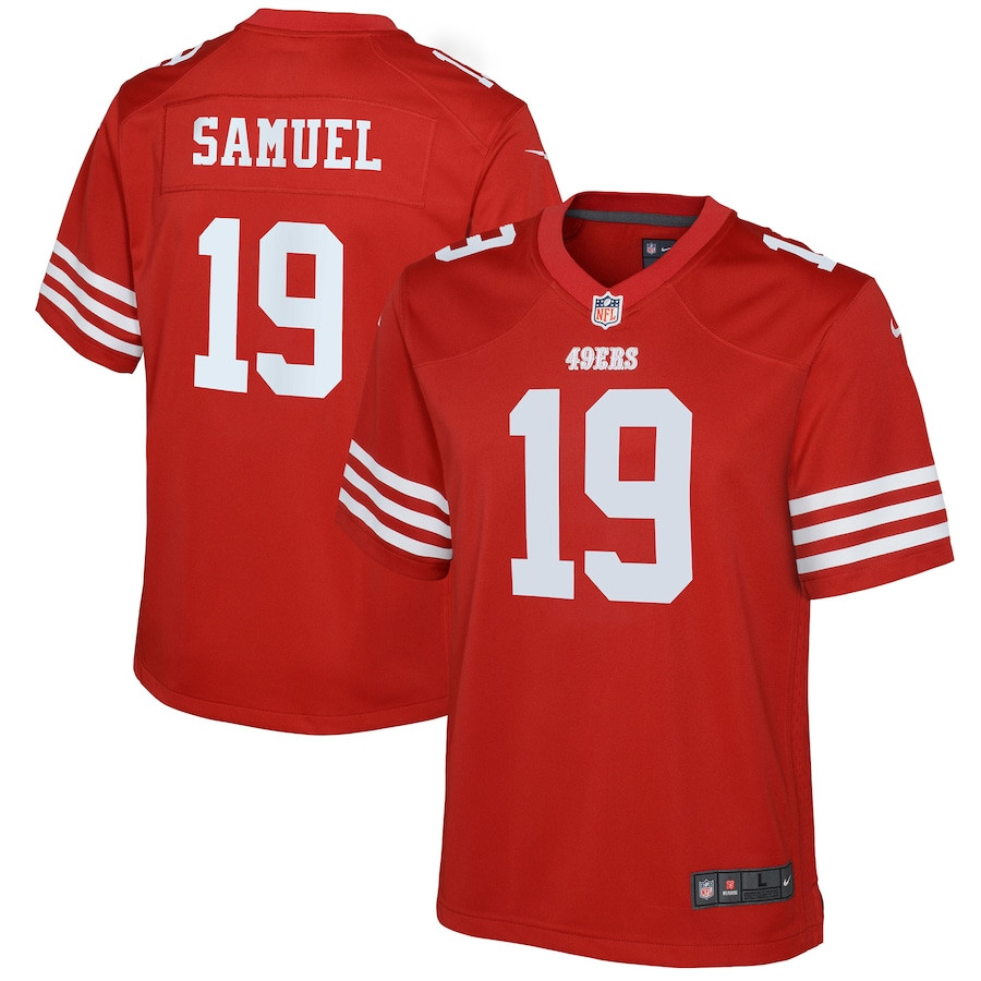 Deebo Samuel 19 San Francisco 49ers Game Scarlet NFL Jersey Youth