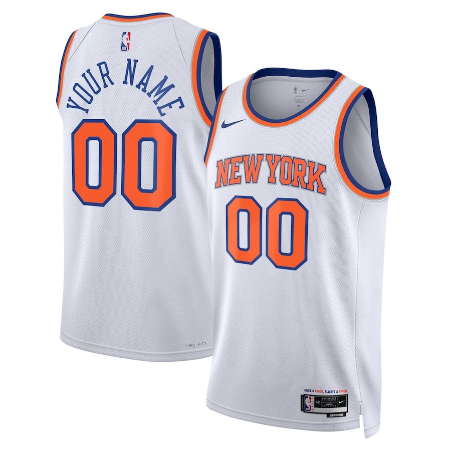 New York Knicks 2023/24 Association Swingman Custom White NBA Jersey Men's