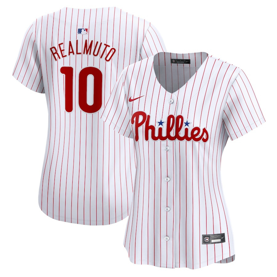 J.T. Realmuto 10 Philadelphia Phillies Home Limited Player White MLB Jersey Women's
