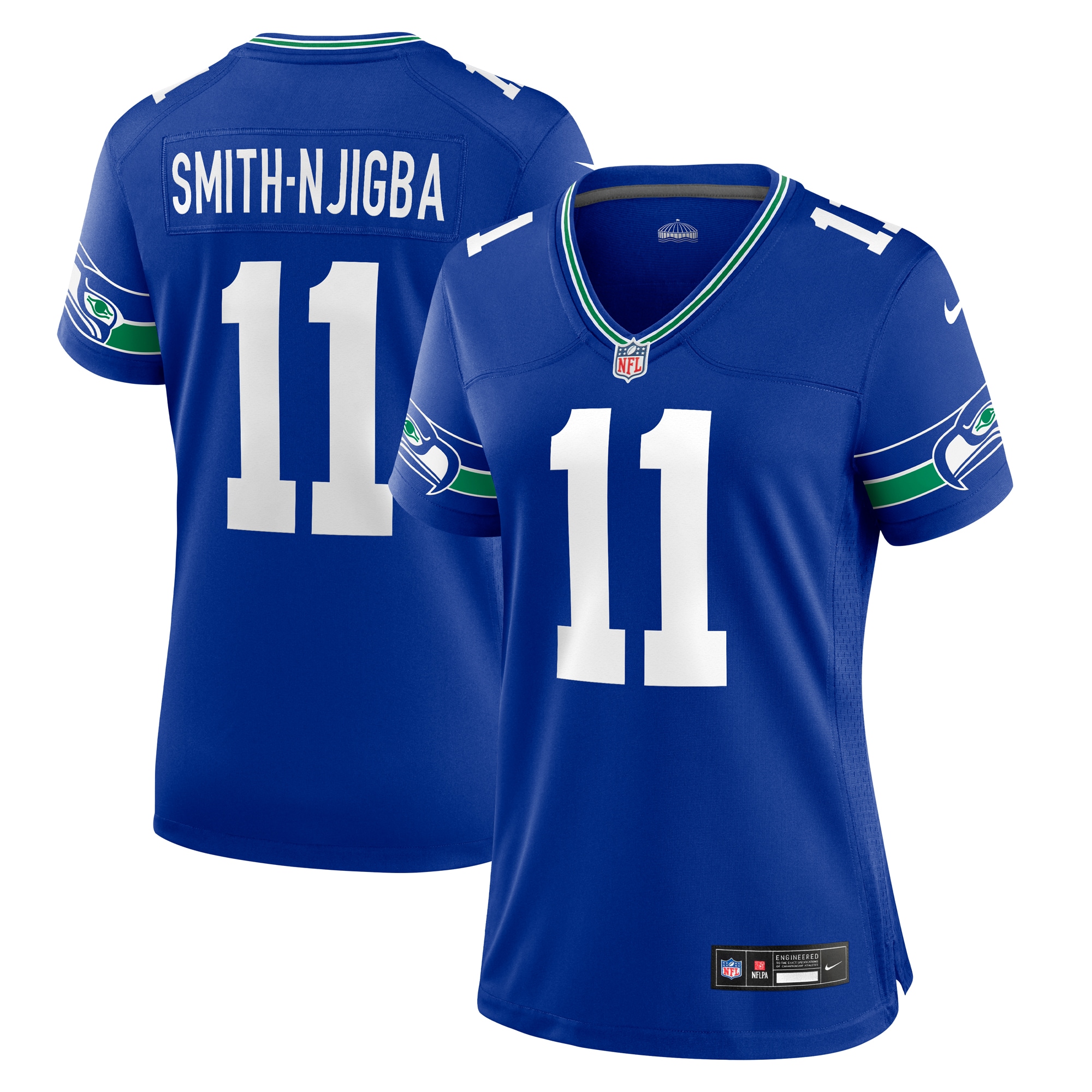 Seattle Seahawks Jaxon Smith-Njigba Royal Throwback Player Game NFL Jersey Women's