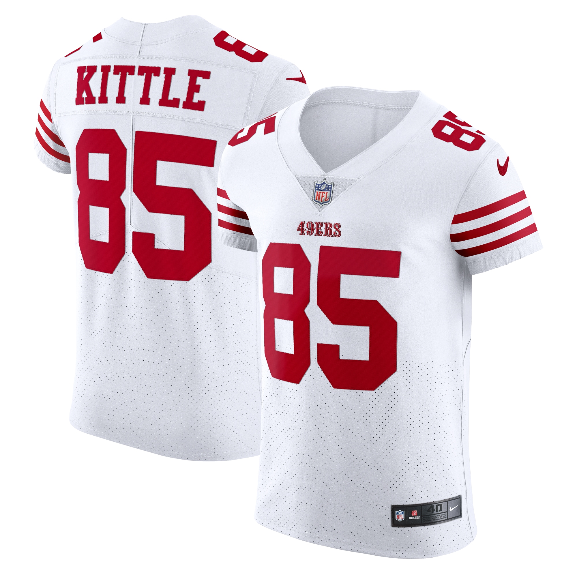 San Francisco 49ers George Kittle White Vapor Elite NFL Jersey Men's