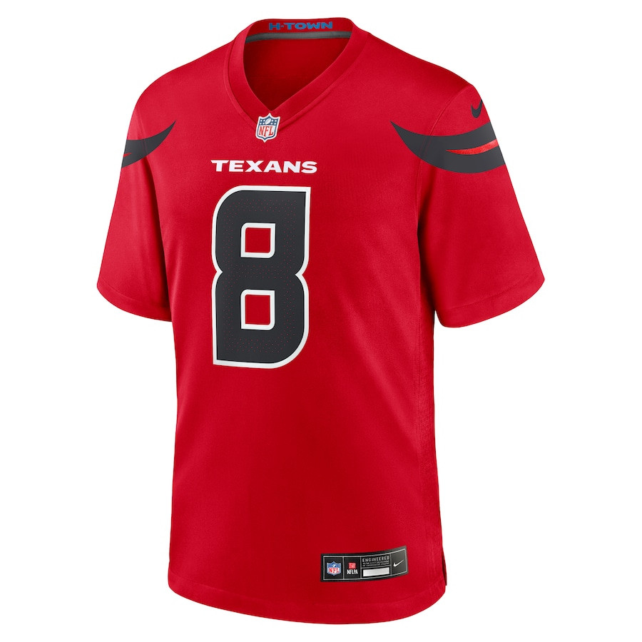 John Metchie III 8 Houston Texans Alternate Game Red NFL Jersey Men's