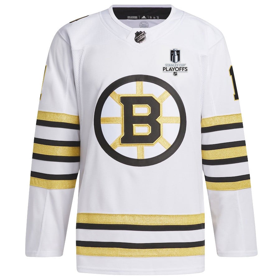 Jeremy Swayman 1 Boston Bruins 2024 Playoffs Patch Away White NHL Jersey Men's