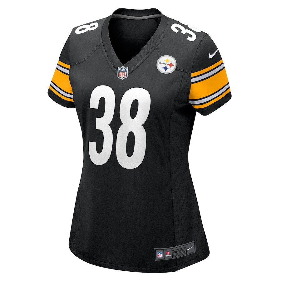 Caleb Johnson 38 Pittsburgh Steelers Game Black NFL Jersey Women's
