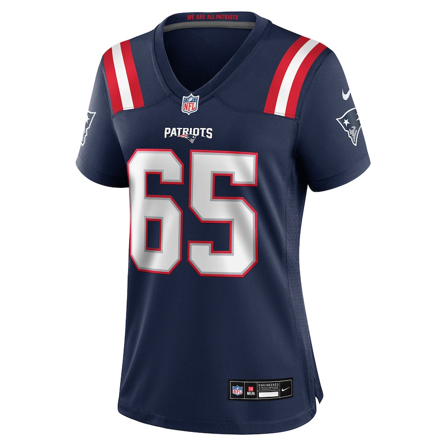 Tyrese Robinson 65 New England Patriots Game Navy NFL Jersey Women's