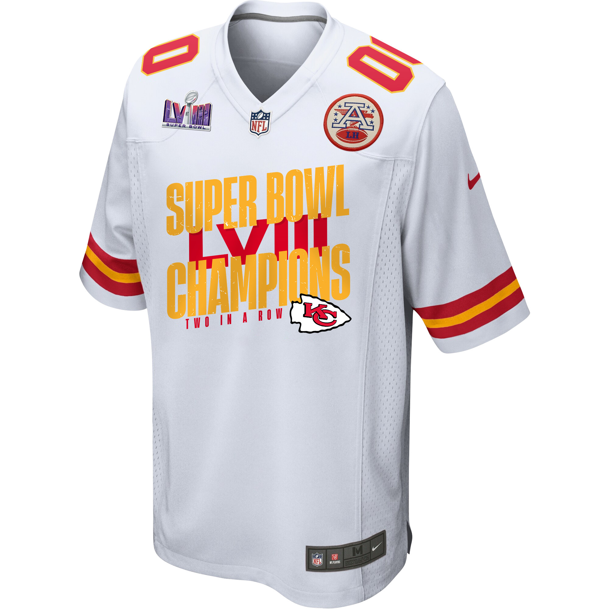 Kansas City Chiefs Super Bowl LVIII Champions Iconic Victory Game Custom White NFL Jersey Men's