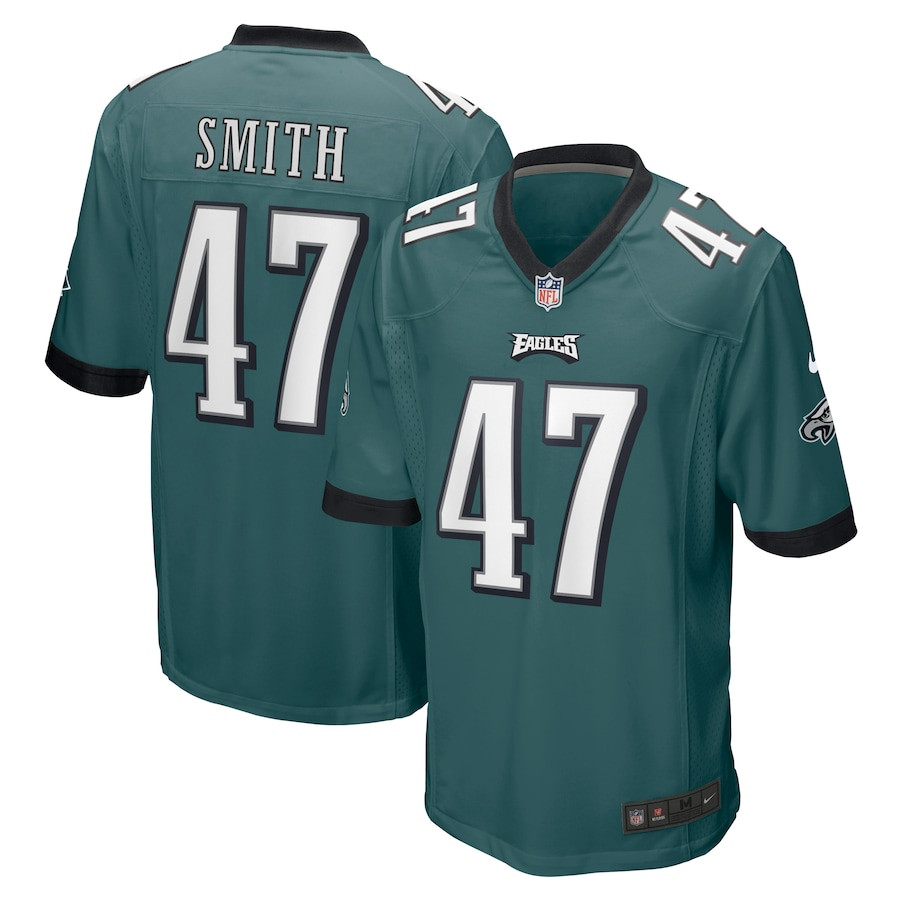 Brandon Smith 47 Philadelphia Eagles Game Midnight Green NFL Jersey Men's