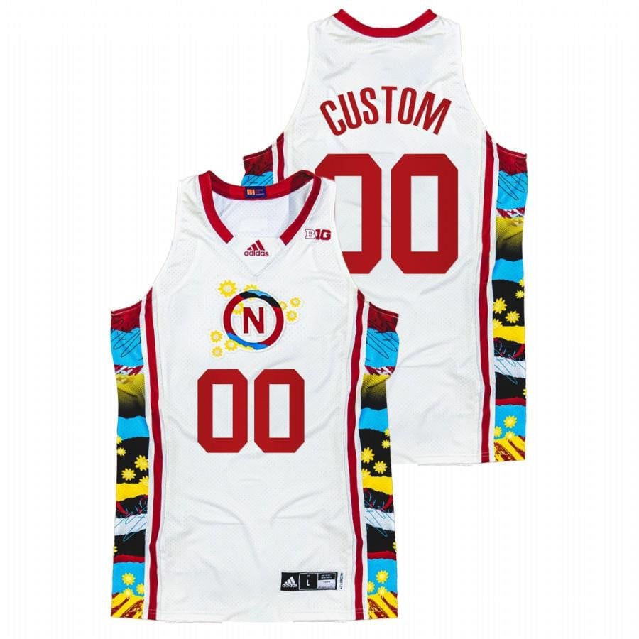 Nebraska Cornhuskers Custom 202 White Honoring Black Excellence Sunflower BHM NCAA Jersey Men's