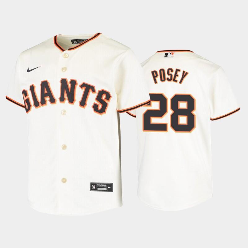San Francisco Giants 28 Buster Posey Cream Home MLB Jersey Youth