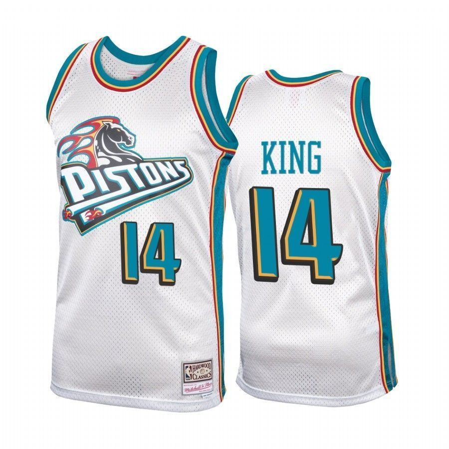 Louis King 14 Detroit Pistons Platinum Hardwood Classics NBA Jersey Men's