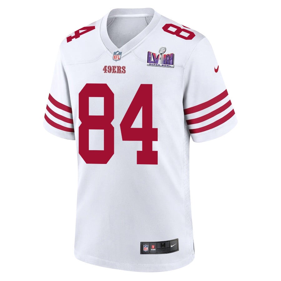 Chris Conley 84 San Francisco 49ers Super Bowl LVIII Patch Game White NFL Jersey Men's