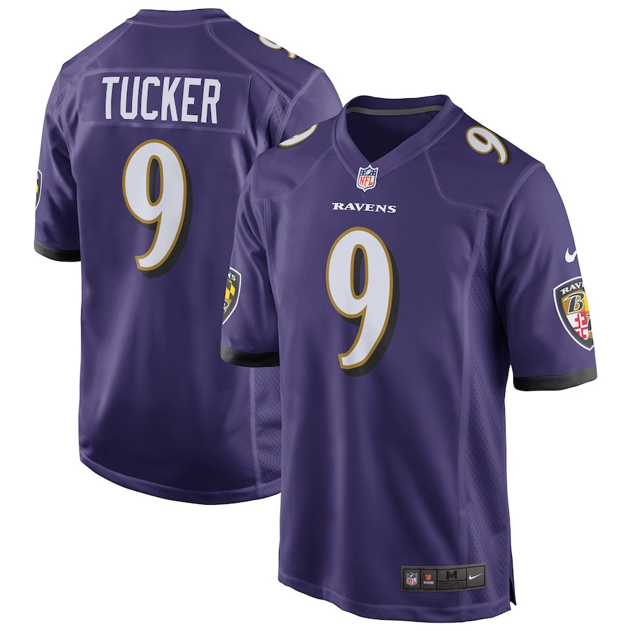 Justin Tucker 9 Baltimore Ravens Game Purple NFL Jersey Men's