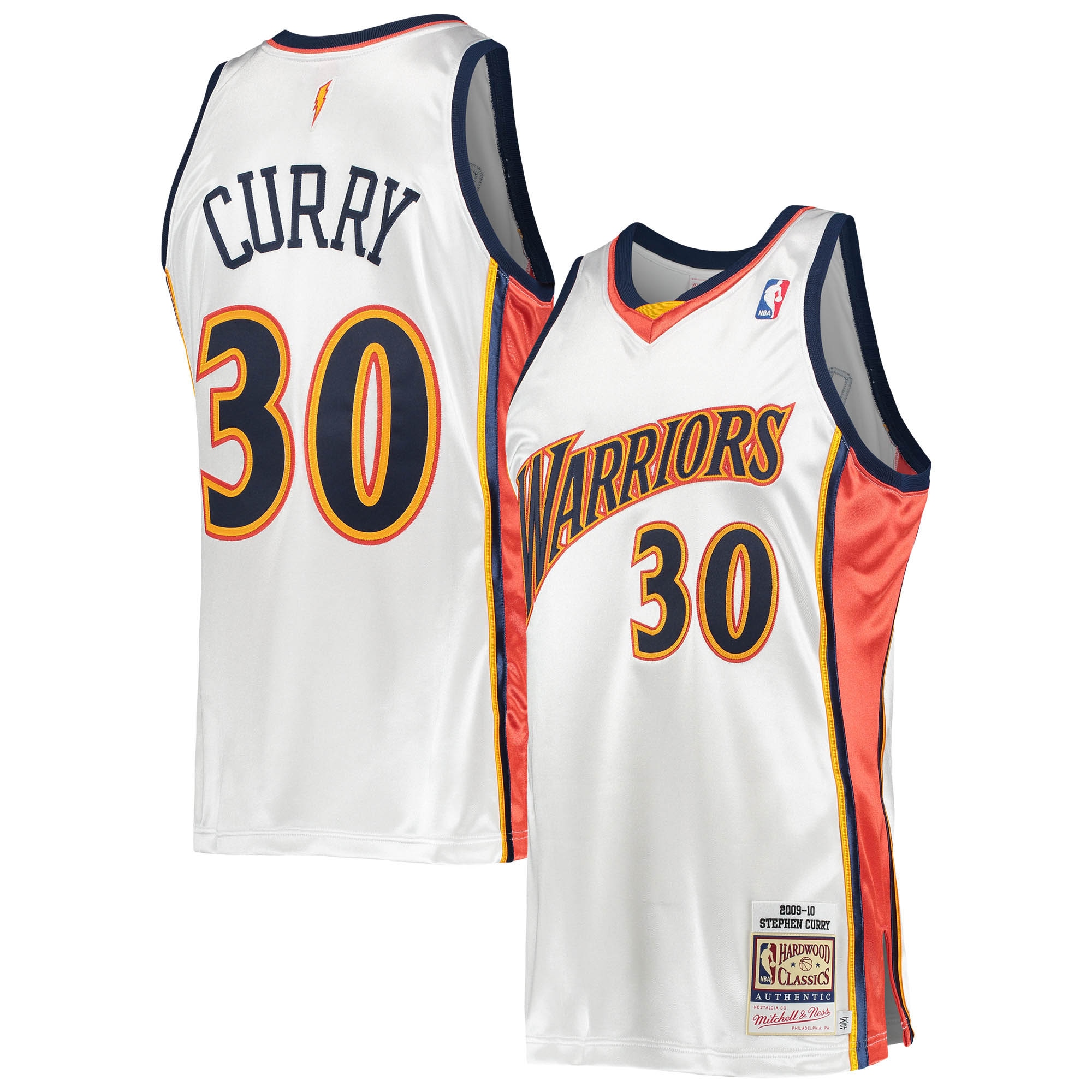 Mitchell Ness Stephen Curr White Golden State Warriors 2009/10 Hardwood Classics NBA Jersey Men's