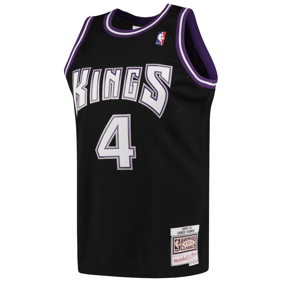 Chris Webber 4 Sacramento Kings Hardwood Classics 2000-01 Swingman Black NBA Jersey Men's