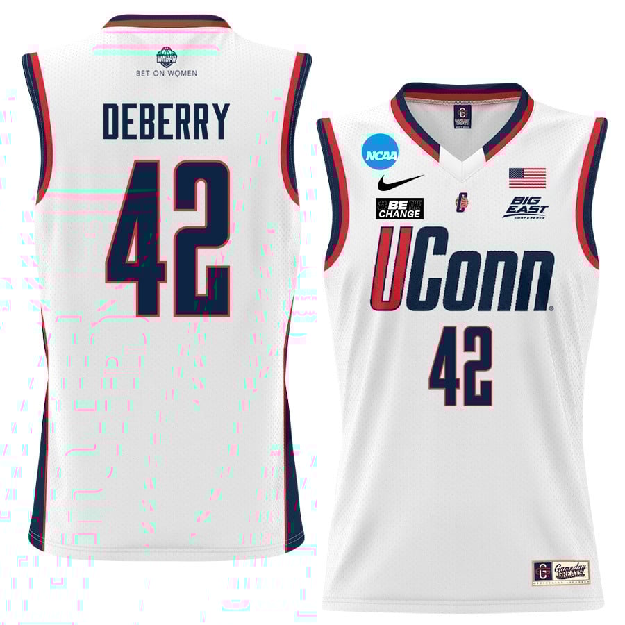 Amari DeBerry 42 UConn Huskies 2024 White Unisex NCAA Jersey Unisex