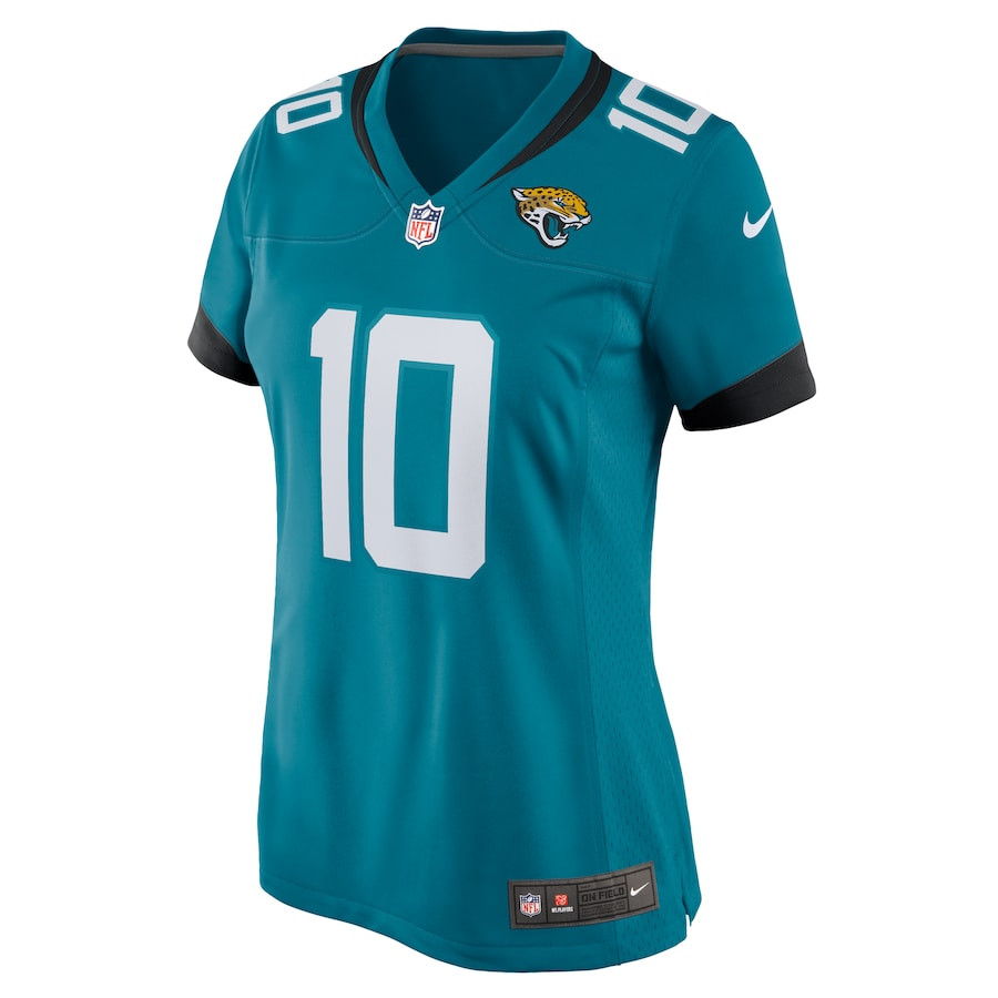 Mac Jones 10 Jacksonville Jaguars Alternate Game Teal NFL Jersey Women's
