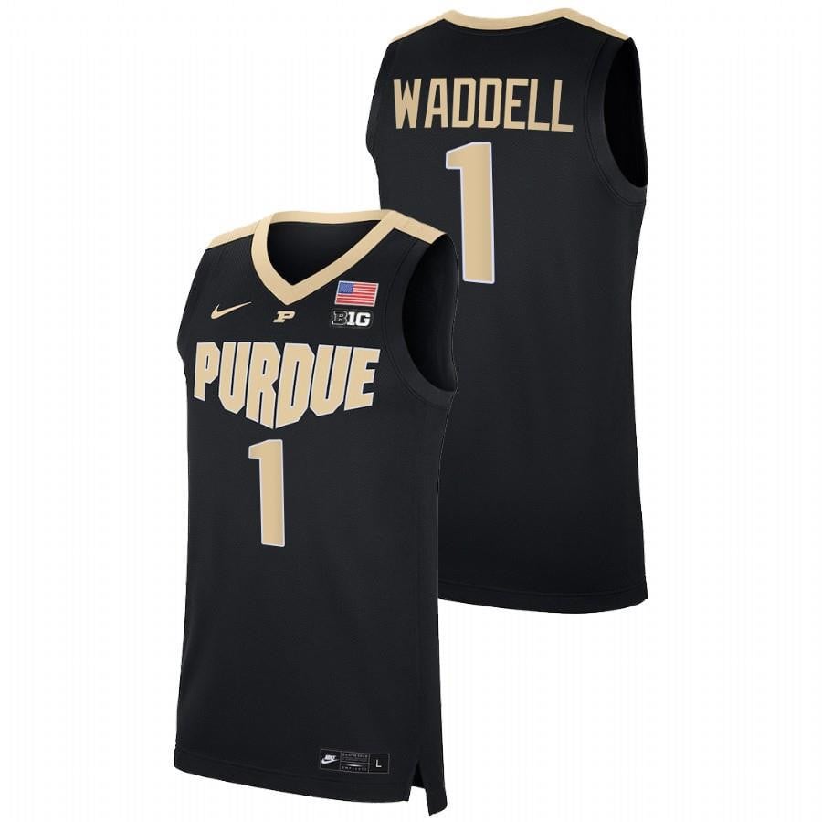 Purdue Boilermakers Brian Waddell 1 2023 Black College NCAA Jersey Men's