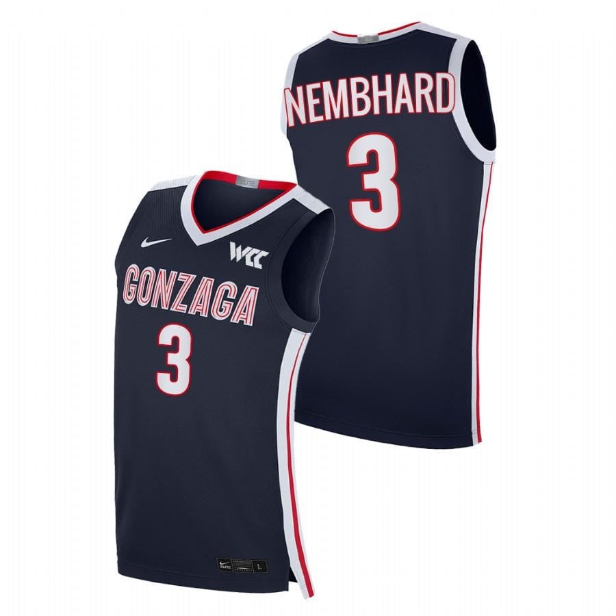 Gonzaga Bulldogs Andrew Nembhard 3 2023 Navy College Elite NCAA Jersey Men's