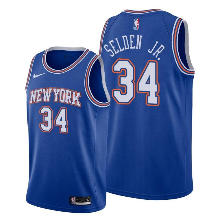 Wayne Selden Jr. New York Knicks Blue Statement Edition 34 NBA Jersey Men's