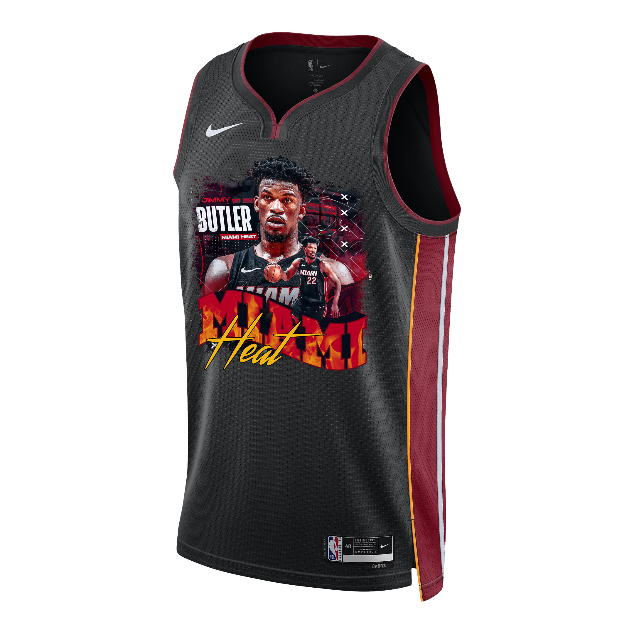 Jimmy Butler 22 Miami Heat Star Performer 2023 Champions Swingman Black NBA Jersey Men's