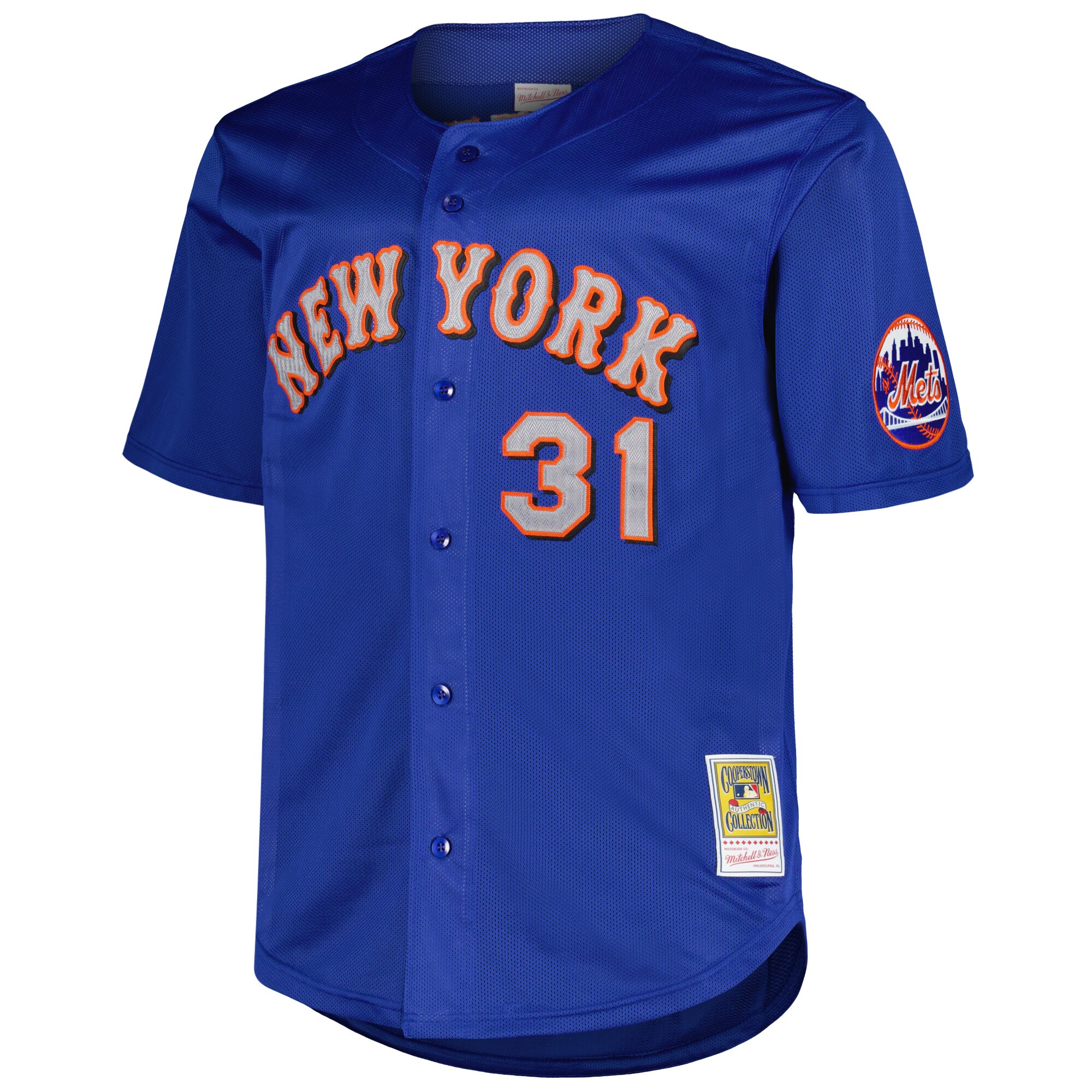 New York Mets Mike Piazza Mitchell Ness Royal Big Tall Cooperstown Collection Mesh Batting Practice MLB Jersey Men's