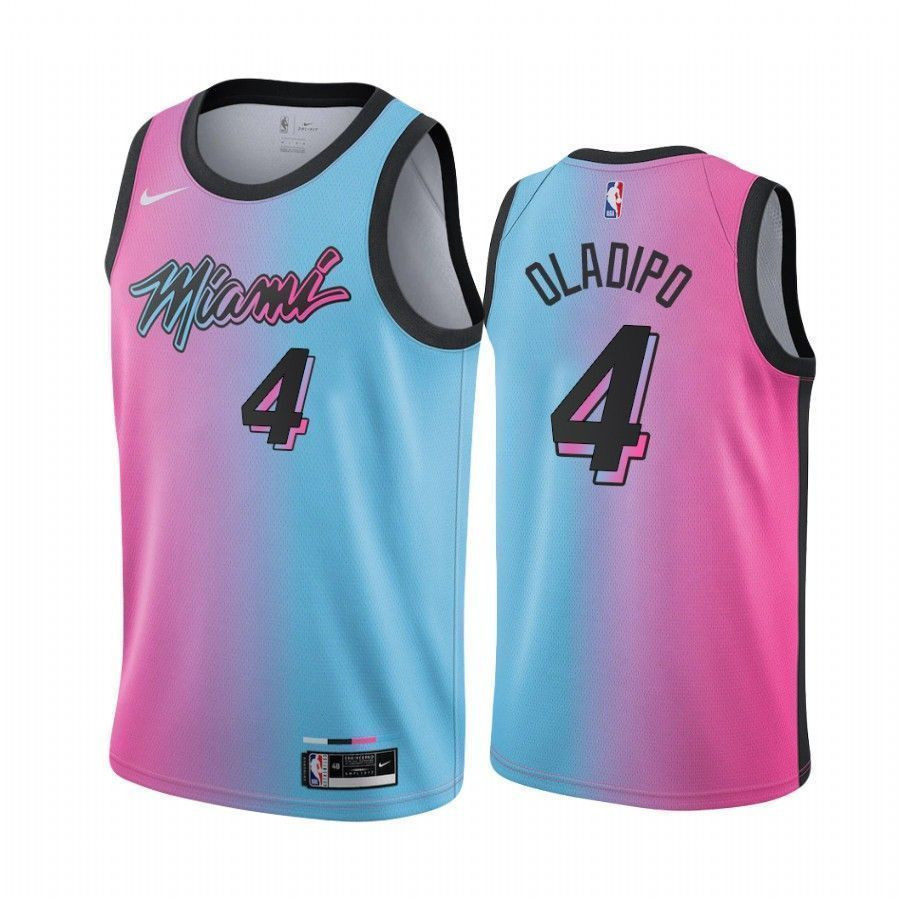 Victor Oladipo Miami Heat Blue Pink City Edition Trade NBA Jersey Men's