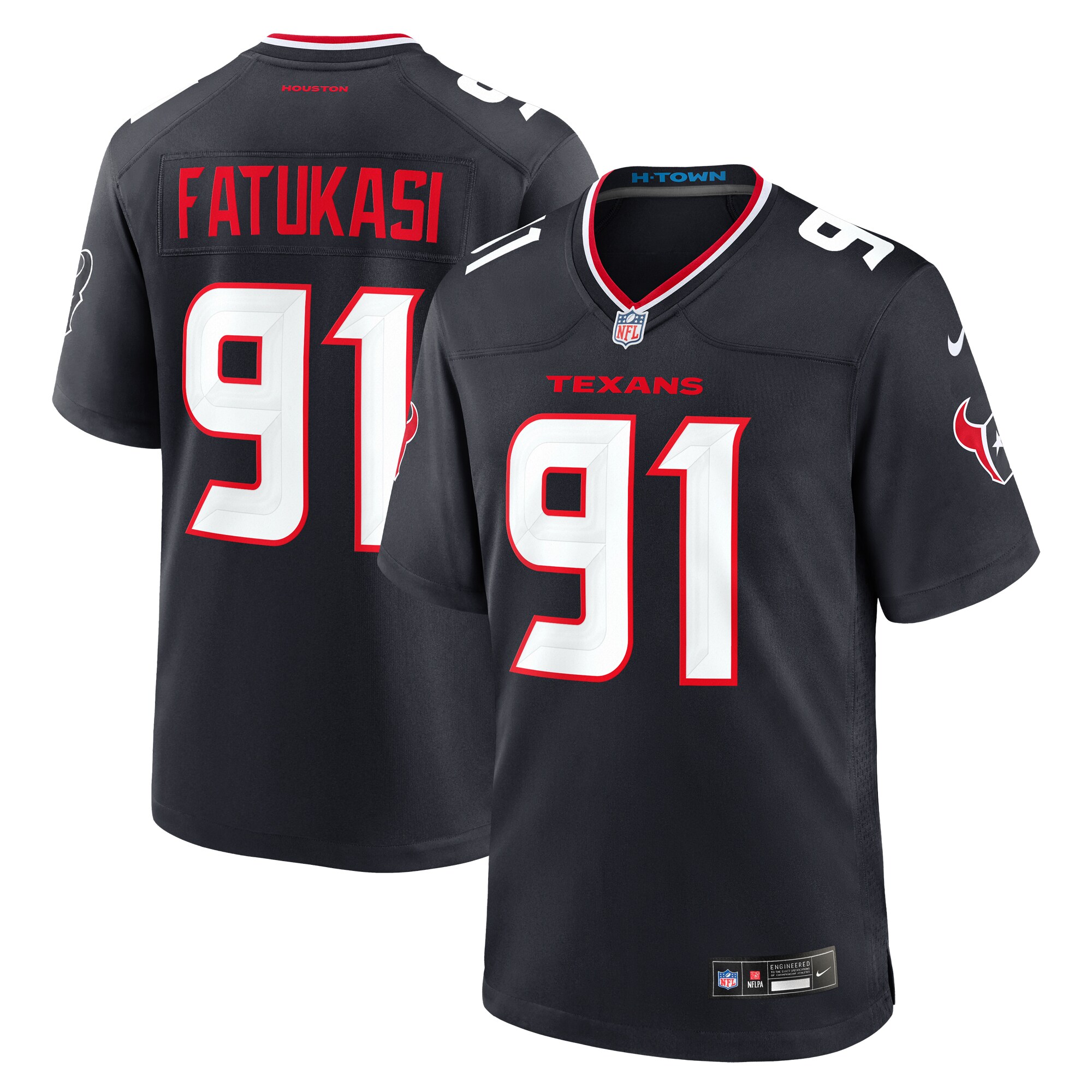 Houston Texans Folorunso Fatukasi Navy Team Game NFL Jersey Men's
