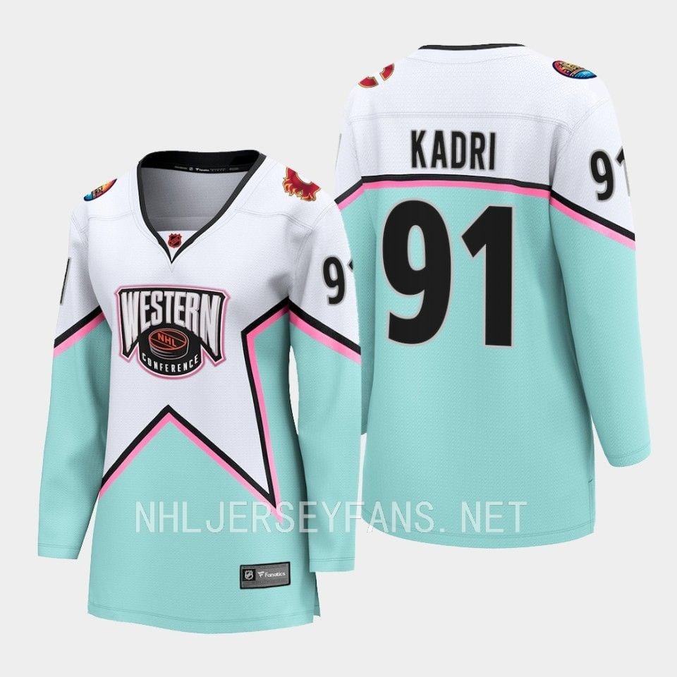 Nazem Kadri 91 Calgary Flames White 2023 All Star Western Conference Women NHL Jersey Women's