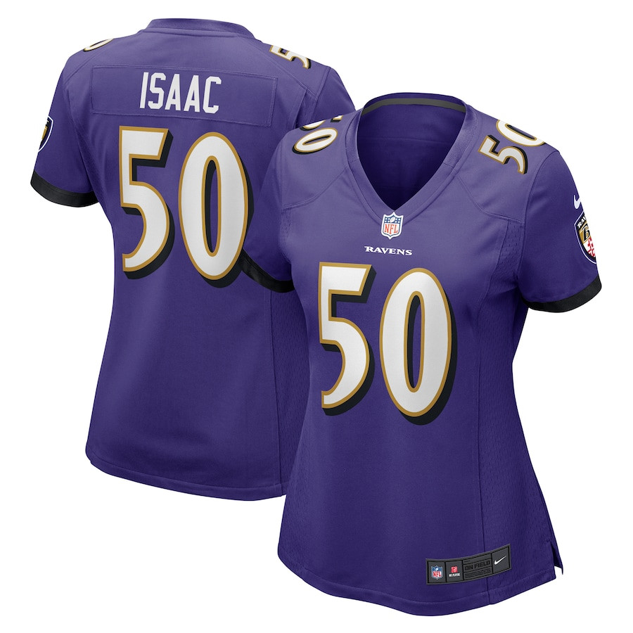 Adisa Isaac 50 Baltimore Ravens Game Purple NFL Jersey Women's
