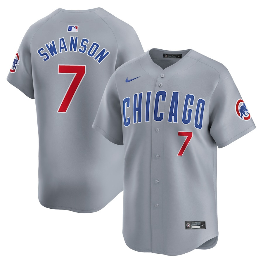 Dansby Swanson 7 Chicago Cubs Road Limited Gray MLB Jersey Men's
