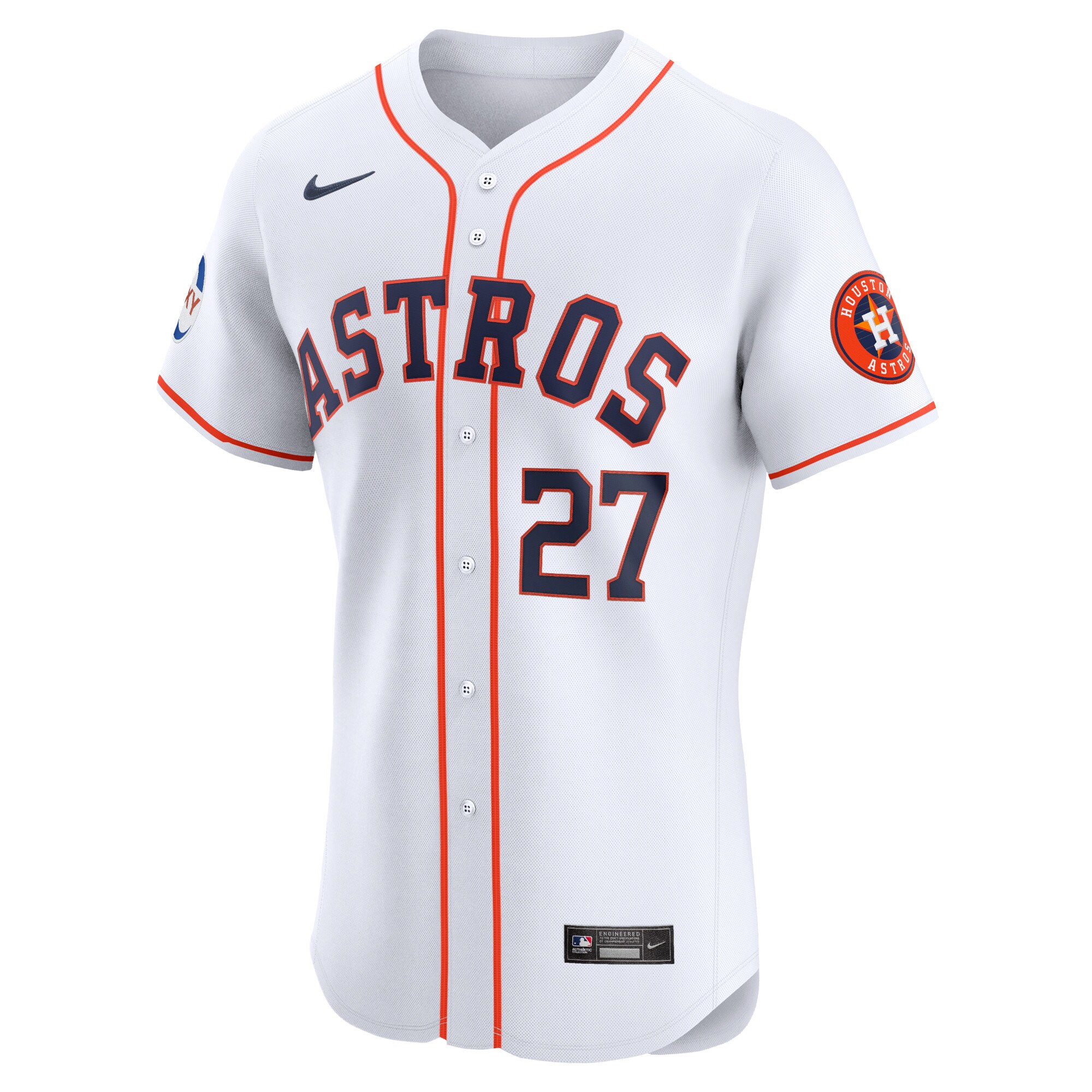 Houston Astros Jose Altuve White Home Elite Sponsor Patch Player MLB Jersey Men's