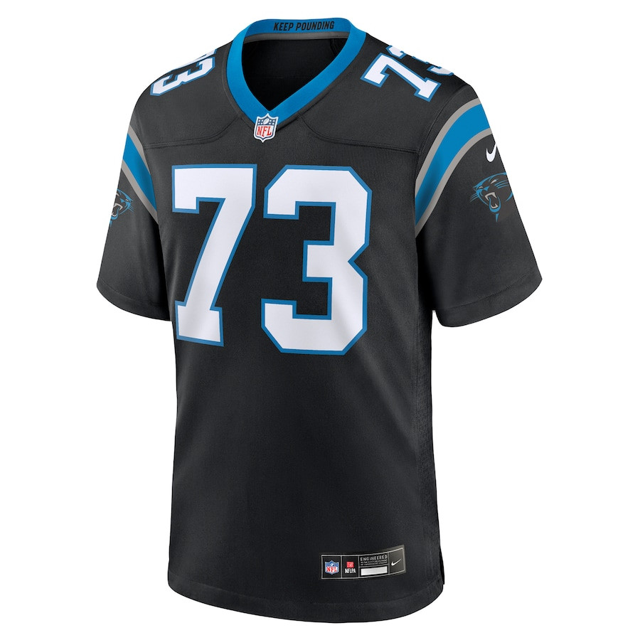 Rashard Lawrence 73 Carolina Panthers Game Black NFL Jersey Men's