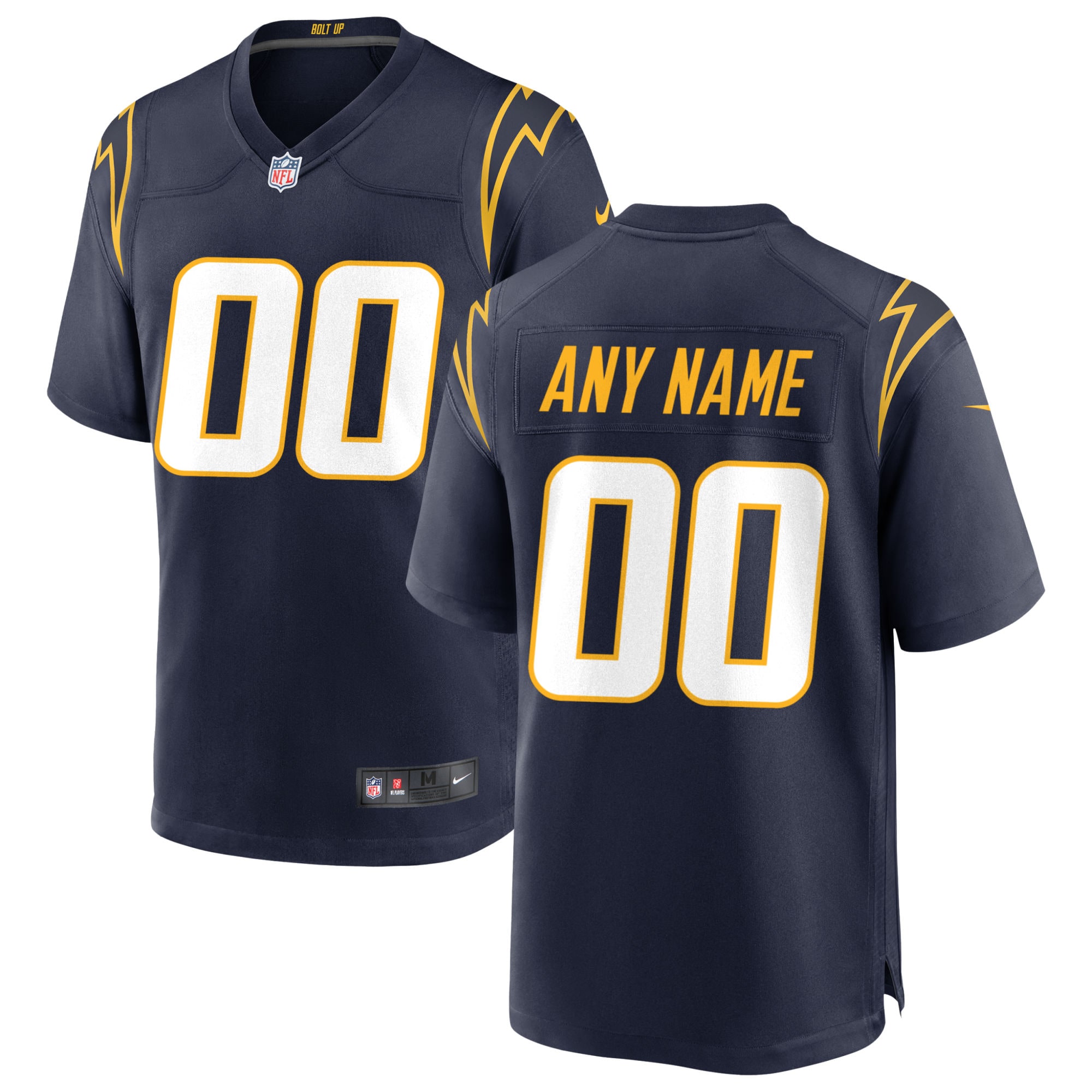 Los Angeles Chargers Navy Alternate Custom Game NFL Jersey Men's