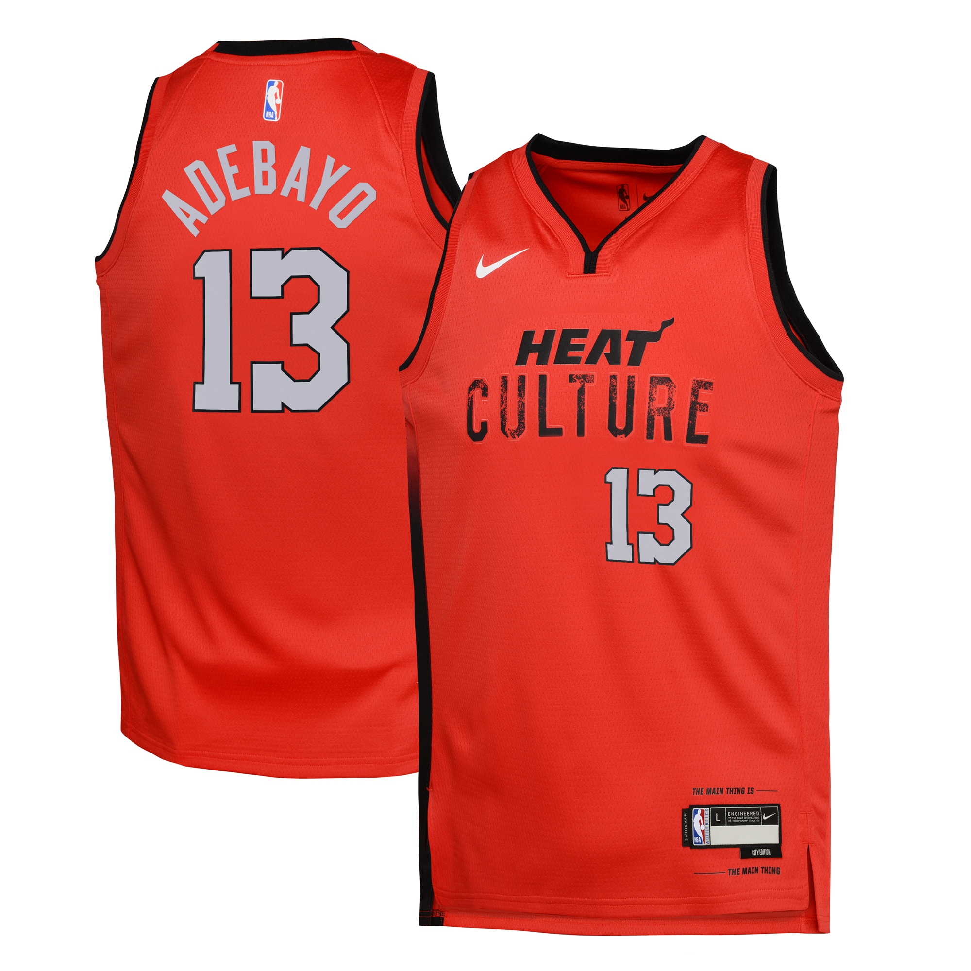 Miami Heat City Edition Swingman 2024 Red Bam Adebay NBA Jersey Youth