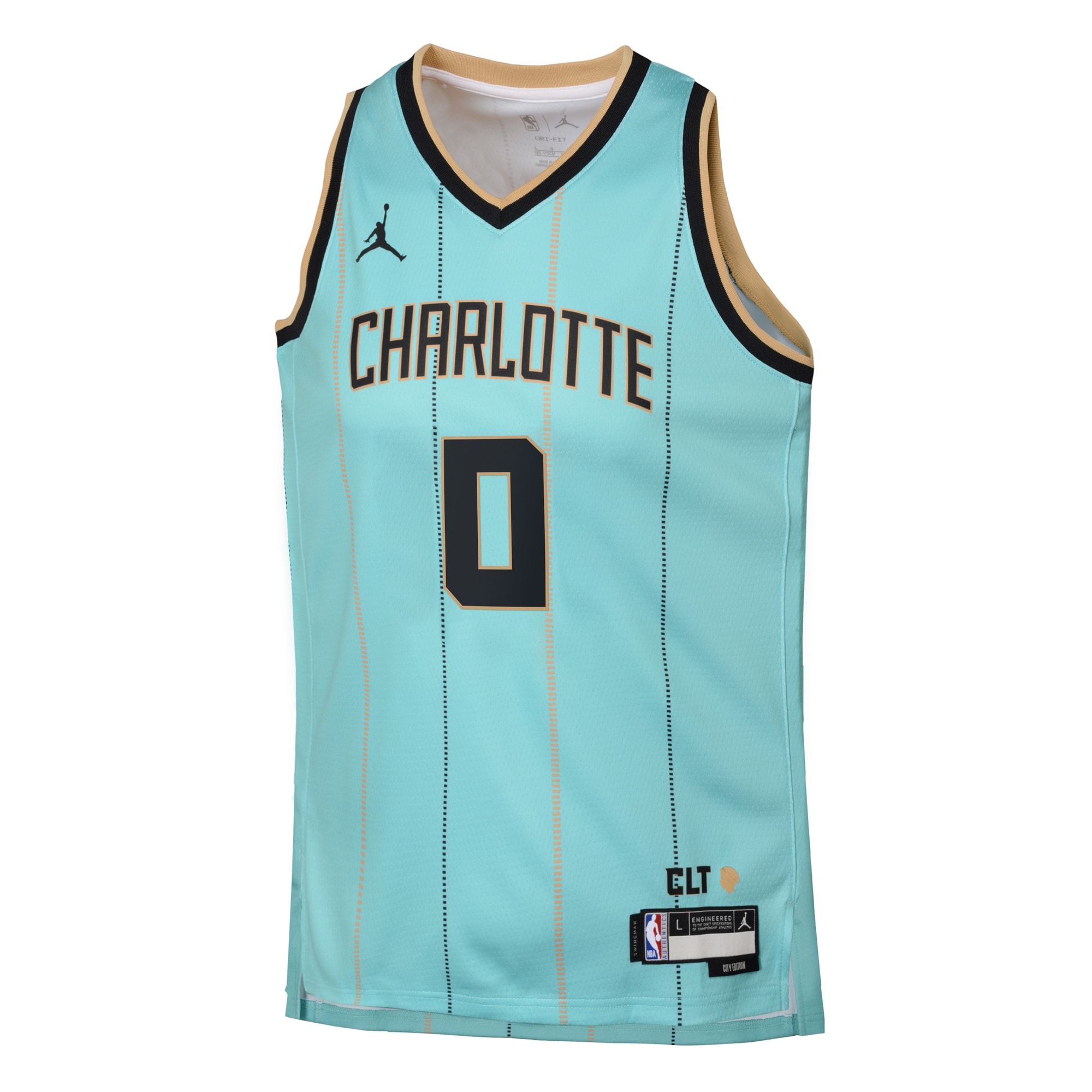 Camiseta Jordan Brand City Edition Swingman de los Charlotte Hornets 2024 Verde azulado Miles Bridges Juvenil NBA Jersey Men's